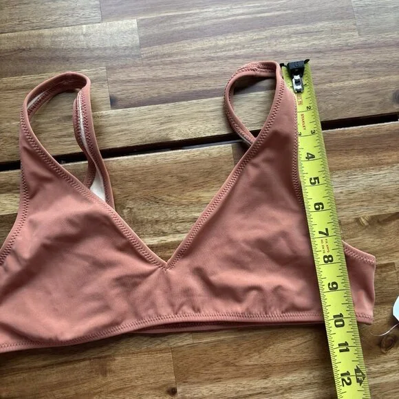 L.A. Hearts Pac Sun Swim Bikini Top Sz Large Dark Copper Pool Beach Neutrals NWT - Picture 6 of 7